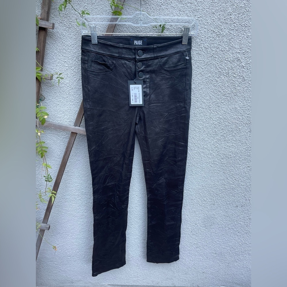 PAIGE Hoxton straight with expsd bts black Lambs Leather New with Tags! - Picture 4 of 7